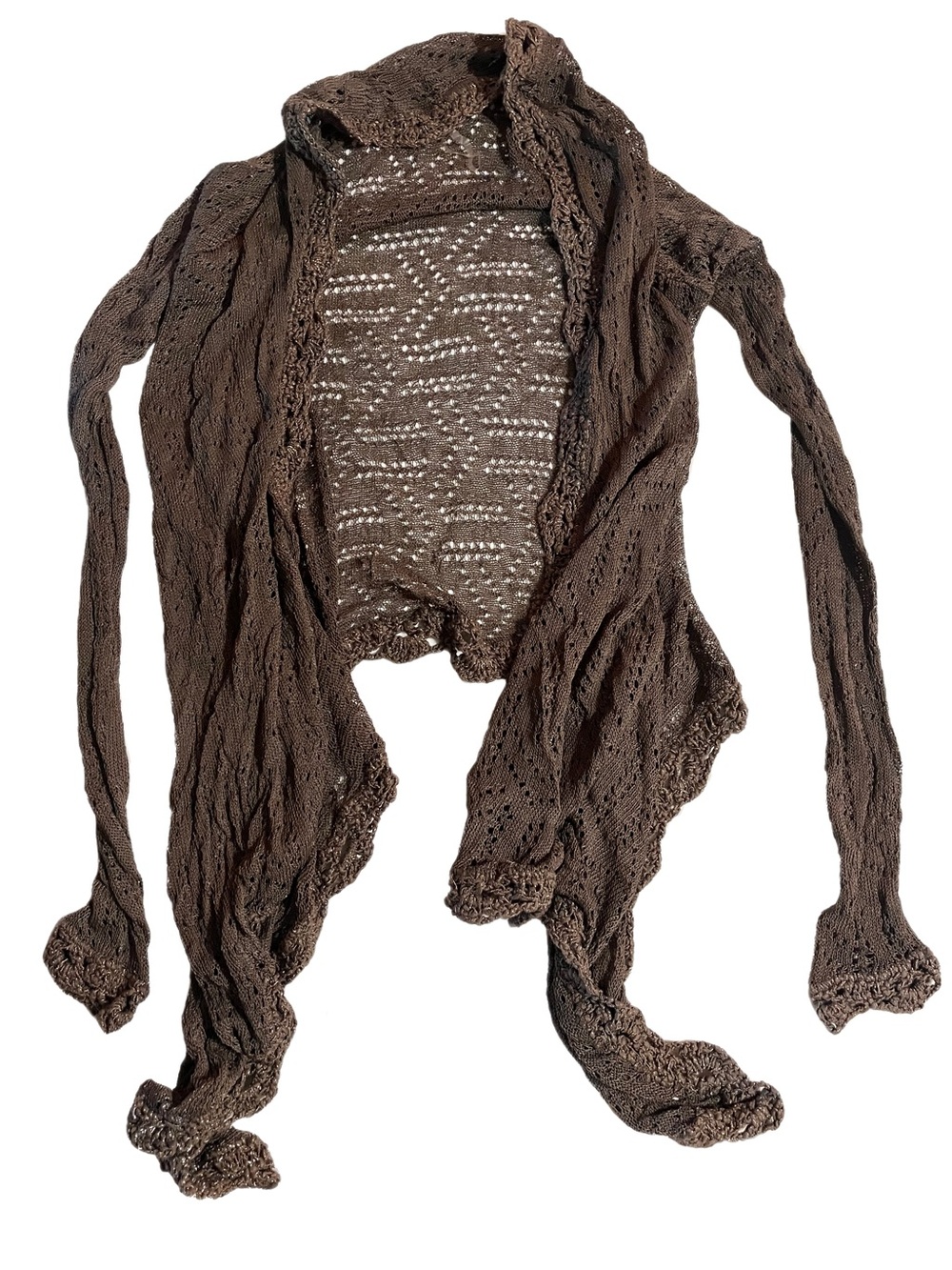 Brown Grey Knit Cardigan